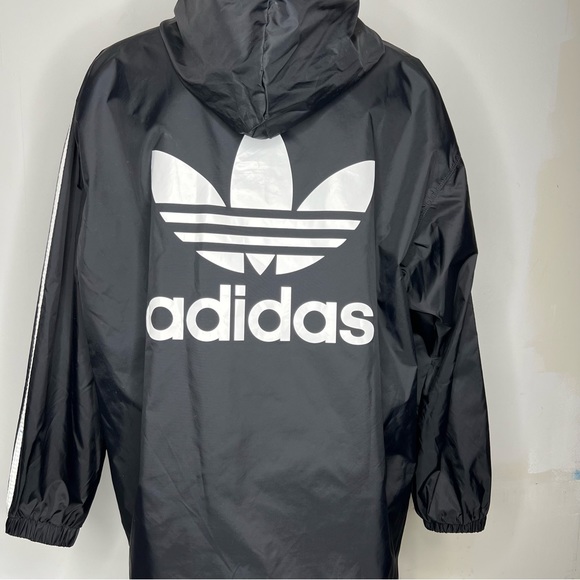 Adidas Originals Jacket Ce2472 Poncho Lightweight Windbreaker Coat Black XL - Picture 4 of 8